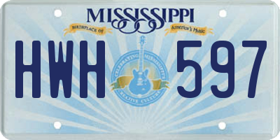 MS license plate HWH597