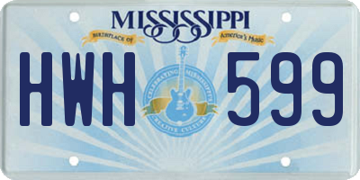 MS license plate HWH599