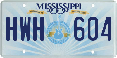 MS license plate HWH604