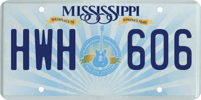 MS license plate HWH606