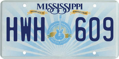 MS license plate HWH609