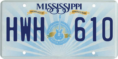 MS license plate HWH610