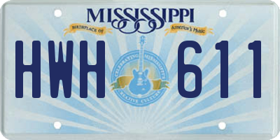 MS license plate HWH611