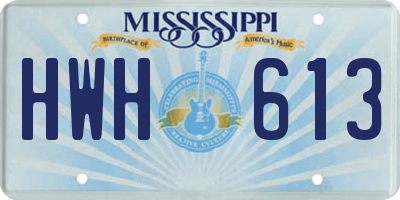 MS license plate HWH613
