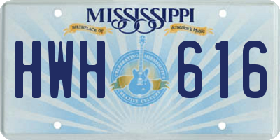 MS license plate HWH616