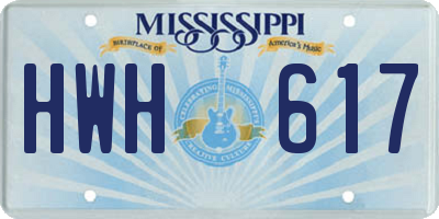 MS license plate HWH617