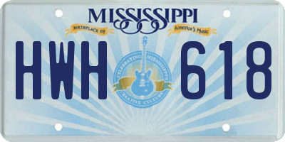 MS license plate HWH618