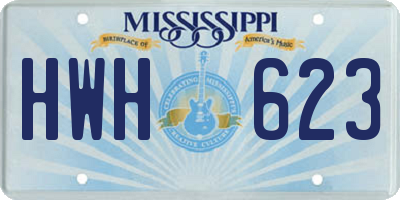 MS license plate HWH623