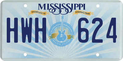 MS license plate HWH624