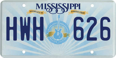 MS license plate HWH626