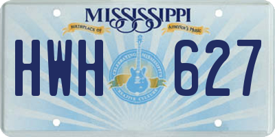 MS license plate HWH627