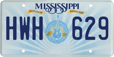 MS license plate HWH629