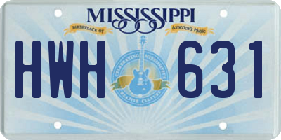 MS license plate HWH631