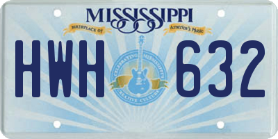 MS license plate HWH632