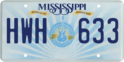 MS license plate HWH633