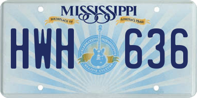 MS license plate HWH636