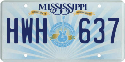 MS license plate HWH637