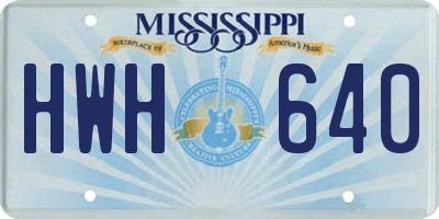 MS license plate HWH640
