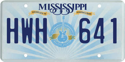 MS license plate HWH641