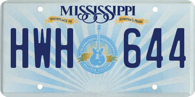 MS license plate HWH644