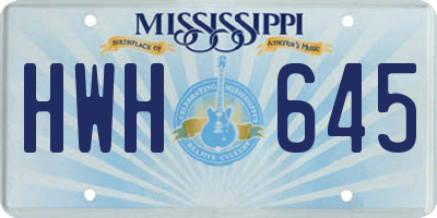 MS license plate HWH645
