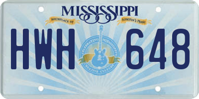 MS license plate HWH648