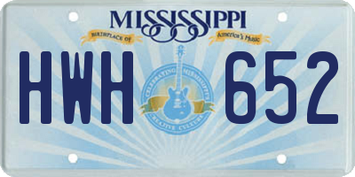 MS license plate HWH652
