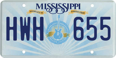 MS license plate HWH655