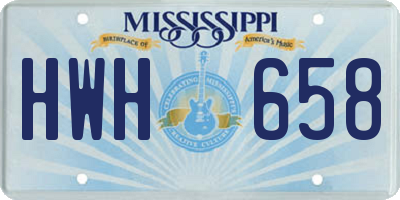 MS license plate HWH658
