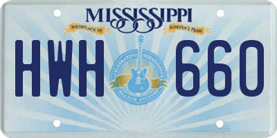 MS license plate HWH660