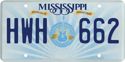 MS license plate HWH662