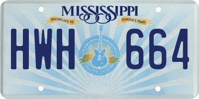 MS license plate HWH664