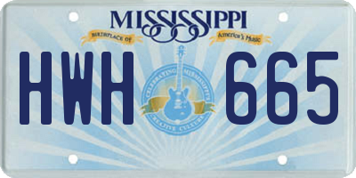 MS license plate HWH665