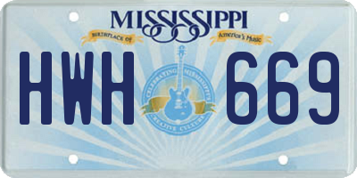 MS license plate HWH669