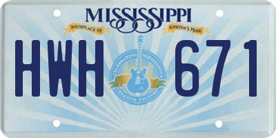 MS license plate HWH671