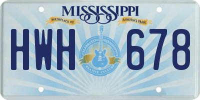 MS license plate HWH678