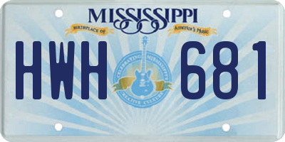 MS license plate HWH681