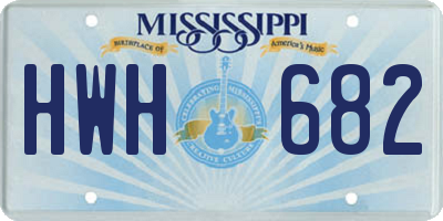 MS license plate HWH682
