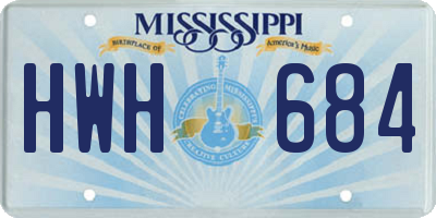 MS license plate HWH684