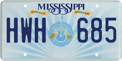 MS license plate HWH685