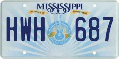 MS license plate HWH687