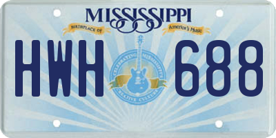 MS license plate HWH688