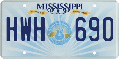 MS license plate HWH690
