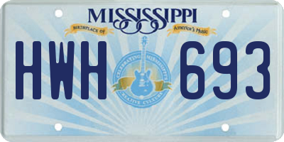 MS license plate HWH693