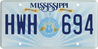 MS license plate HWH694