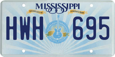 MS license plate HWH695