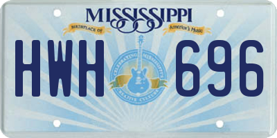 MS license plate HWH696