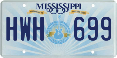 MS license plate HWH699