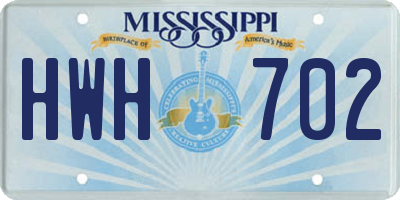 MS license plate HWH702