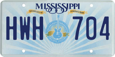 MS license plate HWH704